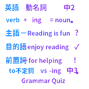 英語動名詞クイズ