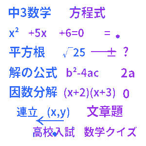 中学3年生 数学 方程式クイズ